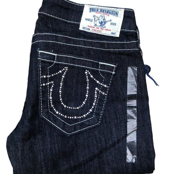 Brand New True Religion Jeans Size 26 STRAIGHT Clear Crystal - Picture 5 of 10